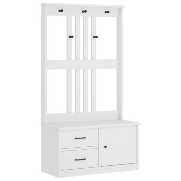 vidaXL Δέντρο χωλ SANDENS Λευκό 87x40x159,5cm Πεύκο μασίφ ξύλο