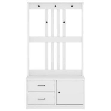 vidaXL Δέντρο χωλ SANDENS Λευκό 87x40x159,5cm Πεύκο μασίφ ξύλο