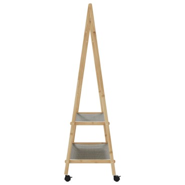 vidaXL Ράφι ρούχων με ράφια και ρόδες 96x45,5x155,5 cm Μπαμπού