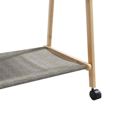 vidaXL Ράφι ρούχων με ράφια και ρόδες 96x45,5x155,5 cm Μπαμπού