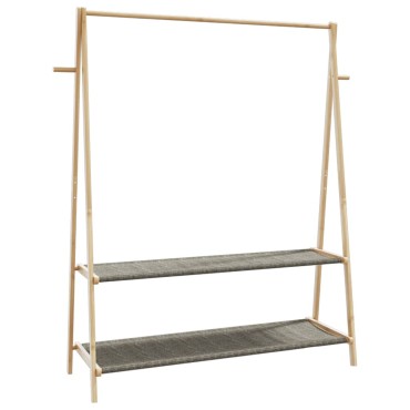 vidaXL Κρεμάστρα Ρούχων με Ράφια 132x45,5x150,5 εκ. Μπαμπού