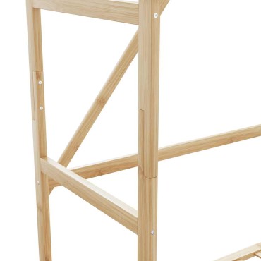 vidaXL Ράφι ρούχων με ράφια και ρόδες 110x40x180 εκ. Μπαμπού