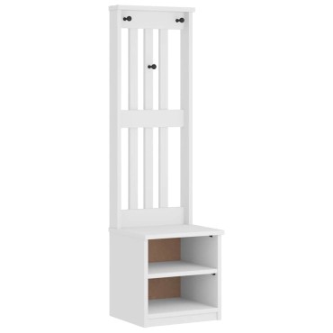 vidaXL Δέντρο χωλ SANDENS Λευκό 45x40x159,5cm Πεύκο μασίφ ξύλο