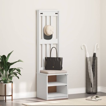 vidaXL Δέντρο χωλ SANDENS Λευκό 45x40x159,5cm Πεύκο μασίφ ξύλο