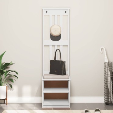 vidaXL Δέντρο χωλ SANDENS Λευκό 45x40x159,5cm Πεύκο μασίφ ξύλο