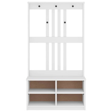 vidaXL Δέντρο χωλ SANDENS Λευκό 87x40x159,5cm Πεύκο μασίφ ξύλο