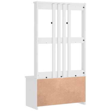 vidaXL Δέντρο χωλ SANDENS Λευκό 87x40x159,5cm Πεύκο μασίφ ξύλο