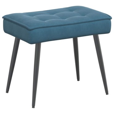 vidaXL Πολυθρόνα Relax Μπλε Βελούδινη με Σκαμπό 64x74x84 cm 1 τεμ.