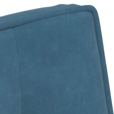 vidaXL Πολυθρόνα Relax Μπλε Βελούδινη με Σκαμπό 64x74x84 cm 1 τεμ.