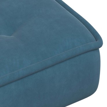 vidaXL Πολυθρόνα Relax Μπλε Βελούδινη με Σκαμπό 64x74x84 cm 1 τεμ.