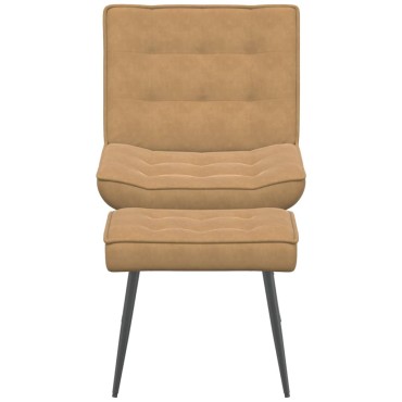 vidaXL Πολυθρόνα Relax Καφέ Βελούδινη με Σκαμπό 64x74x84 cm 1 τεμ.