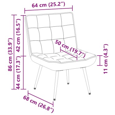 vidaXL Καρέκλα χαλάρωσης Μαύρη 64x74x84cm Βελούδο 1 τεμ.