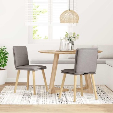 vidaXL Πολυθρόνες Τραπεζαρίας 2 τεμ. Taupe Υφασμάτινες 45x54x86 cm