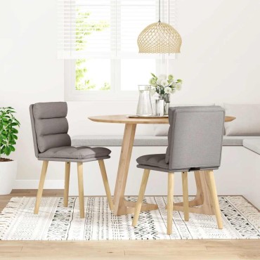 vidaXL Πολυθρόνες Τραπεζαρίας 2 τεμ. Taupe Υφασμάτινες 45x54x86 cm