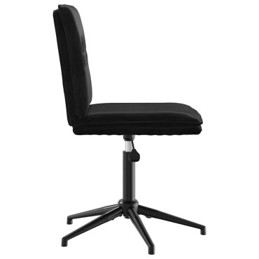 vidaXL Καρέκλα Τραπεζαρίας Μαύρη Βελούδινη 44x50x(74-84) cm 1 τεμ.