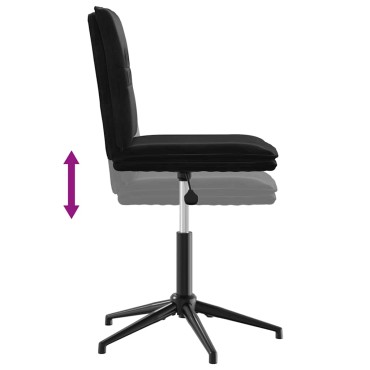 vidaXL Καρέκλα Τραπεζαρίας Μαύρη Βελούδινη 44x50x(74-84) cm 1 τεμ.