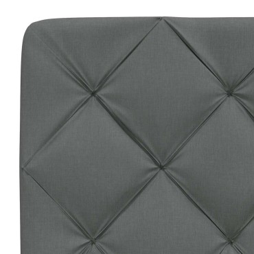 vidaXL Κρεβάτι Σκούρο Γκρι 140x190 εκ. Υφασμάτινο
