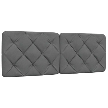 vidaXL Κρεβάτι Σκούρο Γκρι 140x190 εκ. Υφασμάτινο