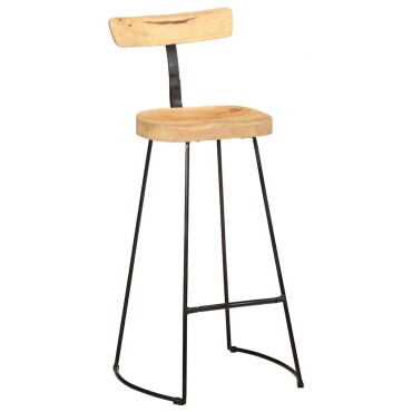 vidaXL Σκαμπό Μπαρ 2 τεμ. 49x43x103cm από Μασίφ Ξύλο Μάνγκο