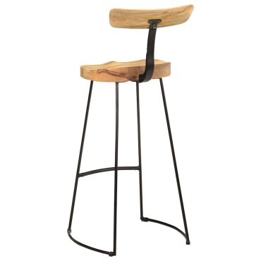 vidaXL Σκαμπό Μπαρ 2 τεμ. 49x43x103cm από Μασίφ Ξύλο Μάνγκο