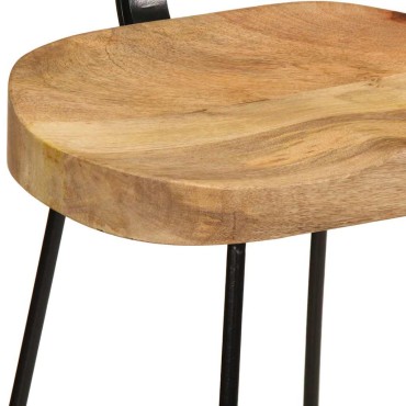 vidaXL Σκαμπό Μπαρ 2 τεμ. 49x43x103cm από Μασίφ Ξύλο Μάνγκο