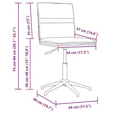vidaXL Καρέκλα Τραπεζαρίας Καφέ Βελούδινη 44x50x(74-84) cm 1 τεμ.