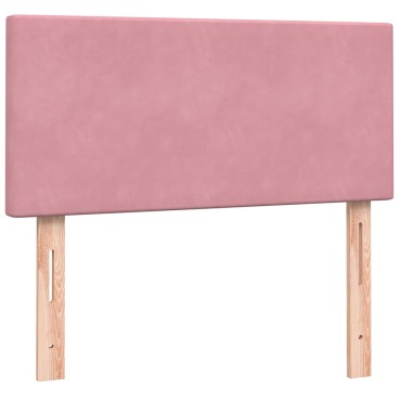 vidaXL Box Spring κρεβάτι με στρώμα ροζ 80x210cm Βελούδινο - Μονό