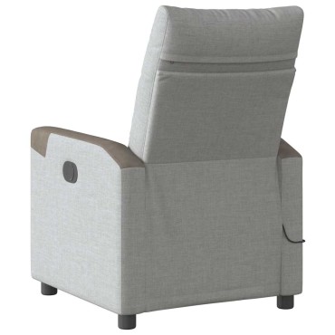 vidaXL καρέκλα ανάκλισης μασάζ Cloud Grey Fabric 50x54cm