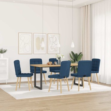 vidaXL Καρέκλες Τραπεζαρίας 6 τεμ. Μπλε Υφασμάτινες 45x54x86 cm