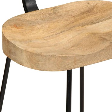 vidaXL Σκαμπό Μπαρ 2 τεμ. 49x43x88cm από Μασίφ Ξύλο Μάνγκο