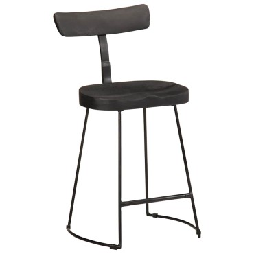 vidaXL Σκαμπό Μπαρ 2 τεμ. Μαύρα 49x43x79cm από Μασίφ Ξύλο Μάνγκο