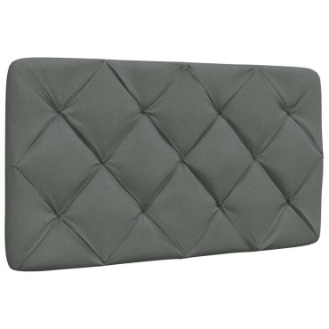 vidaXL Κρεβάτι με Στρώμα Σκούρο Γκρι 90x190 εκ. Υφασμάτινο