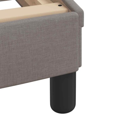 vidaXL Κρεβάτι με Στρώμα Taupe 100 x 200 εκ. Υφασμάτινο