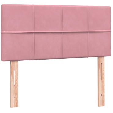 vidaXL Box Spring κρεβάτι με στρώμα ροζ 80x210cm Βελούδινο - Μονό