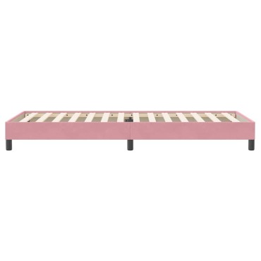 vidaXL Κρεβάτι Boxspring χωρίς Στρώμα Ροζ 80x220 εκ. Βελούδινο