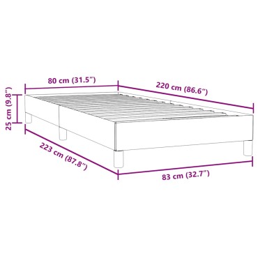vidaXL Κρεβάτι Boxspring χωρίς Στρώμα Ροζ 80x220 εκ. Βελούδινο