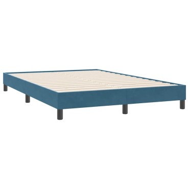 vidaXL Box Spring κρεβάτι χωρίς στρώμα σκούρο μπλε 140x220cm Βελούδινο