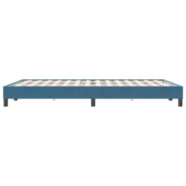 vidaXL Box Spring κρεβάτι χωρίς στρώμα σκούρο μπλε 140x220cm Βελούδινο