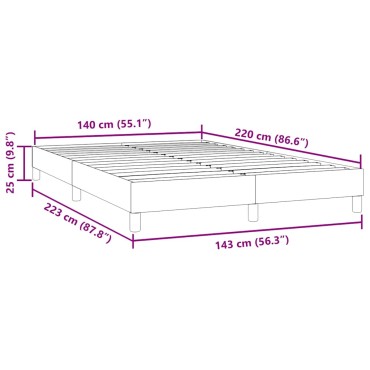vidaXL Box Spring κρεβάτι χωρίς στρώμα σκούρο μπλε 140x220cm Βελούδινο