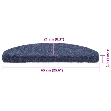 vidaXL Πατάκια Σκάλας Αυτοκόλλητα 30 τεμ. Μπλε 65x21x4 εκ.