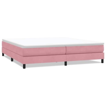 vidaXL Κρεβάτι Boxspring χωρίς Στρώμα Ροζ 200x210 εκ. Βελούδινο