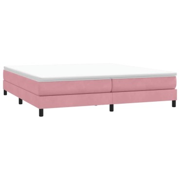 vidaXL Κρεβάτι Boxspring χωρίς Στρώμα Ροζ 200x210 εκ. Βελούδινο