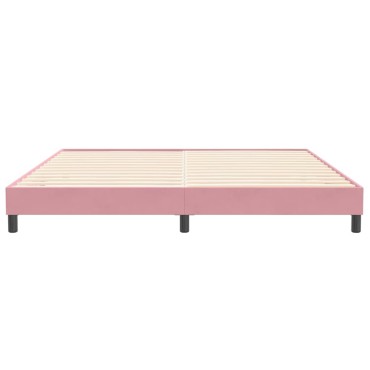 vidaXL Κρεβάτι Boxspring χωρίς Στρώμα Ροζ 200x210 εκ. Βελούδινο