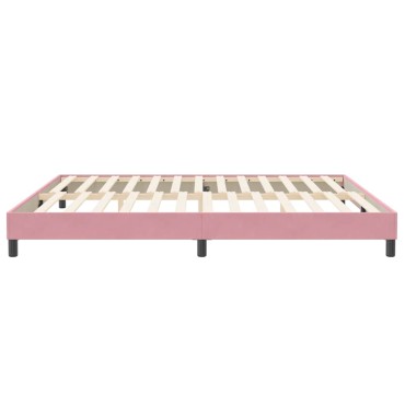 vidaXL Κρεβάτι Boxspring χωρίς Στρώμα Ροζ 200x210 εκ. Βελούδινο
