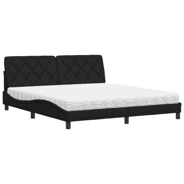 vidaXL Κρεβάτι Μαύρο 180x200 εκ. Υφασμάτινο