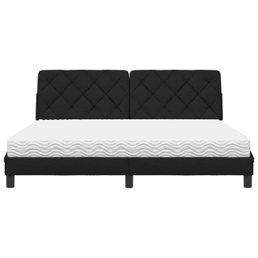 vidaXL Κρεβάτι Μαύρο 180x200 εκ. Υφασμάτινο