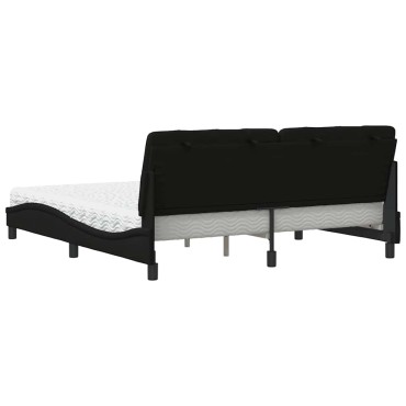 vidaXL Κρεβάτι Μαύρο 180x200 εκ. Υφασμάτινο