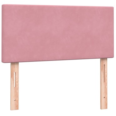 vidaXL Box Spring κρεβάτι με στρώμα ροζ 100x220cm Βελούδινο - Μονό