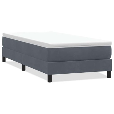 vidaXL Κρεβάτι Boxspring χωρίς Στρώμα Σκούρο Γκρι 80x220 εκ. Βελούδινο