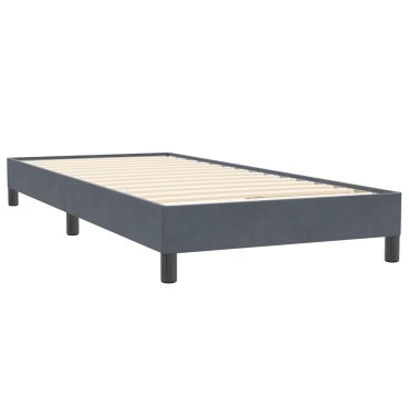 vidaXL Κρεβάτι Boxspring χωρίς Στρώμα Σκούρο Γκρι 80x220 εκ. Βελούδινο